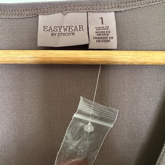 Chico’s Easywear Women Vest Cardigan Tunic Size 1/ Small Sleeveless Taupe NWT - Picture 2 of 8